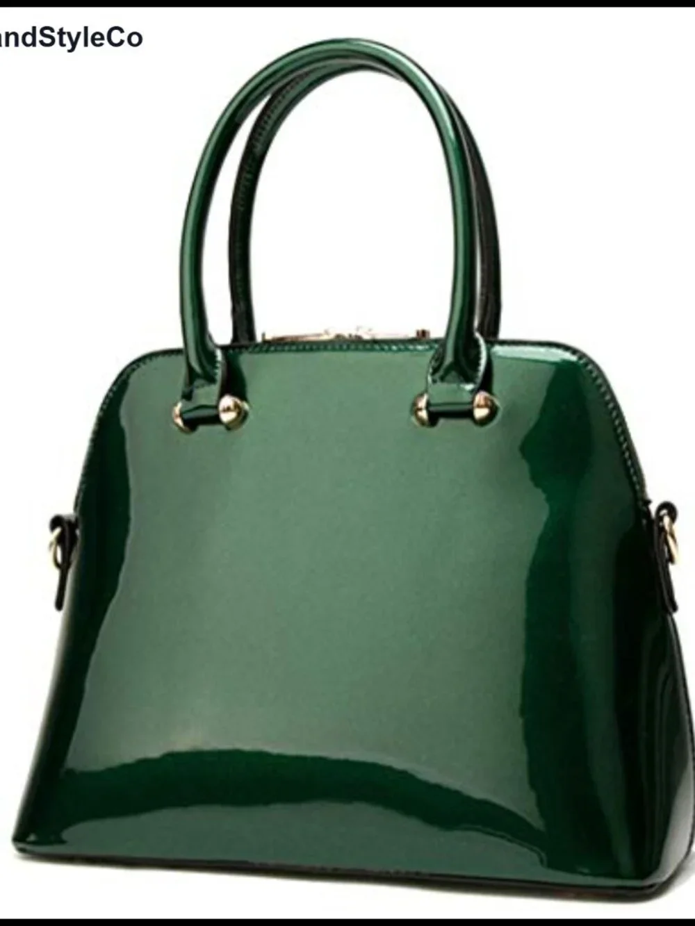 Patent Leather Satchel Top Handle Removable Shoulder Strap Business Handbag